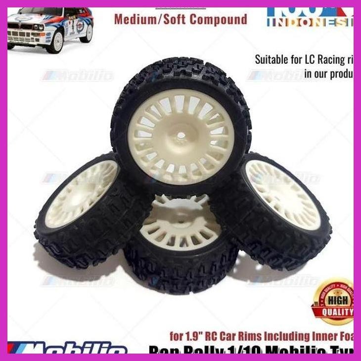 PROMO BAN RALLY 1/10 MOBILIO TYRE FOR 1.9" RC CAR RIMS INCLUDING INNER FOAM TIRES MAINAN REMOTE CONT