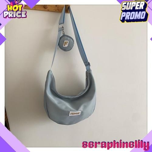FEI Sling Bag Wanita Bahan Nylon Tas Selempang Bahu Wanita Trend Y2K Kekinian Lucu Korean Style Bara
