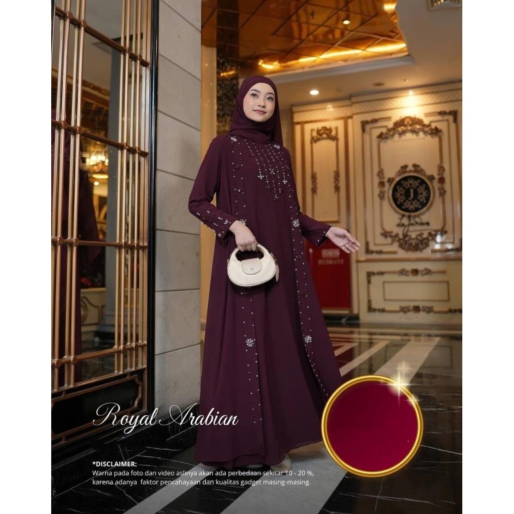Ayesha gamis set cardigan panjang simple elegan dress muslimah kekinian