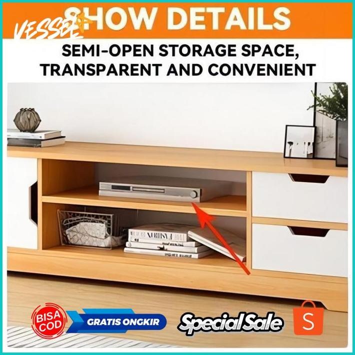 Ready Stock Zx41 Spesial Waktu Terbatas Jt Meja Tv Minimalis Modern 120-240Cm Meja Tv Kayu Meja Tv M