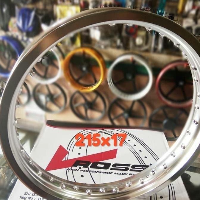 PAKETAN VELG V ROSSI WM UKURAN 185 DAN 215 RING 17 SILVER POLOS