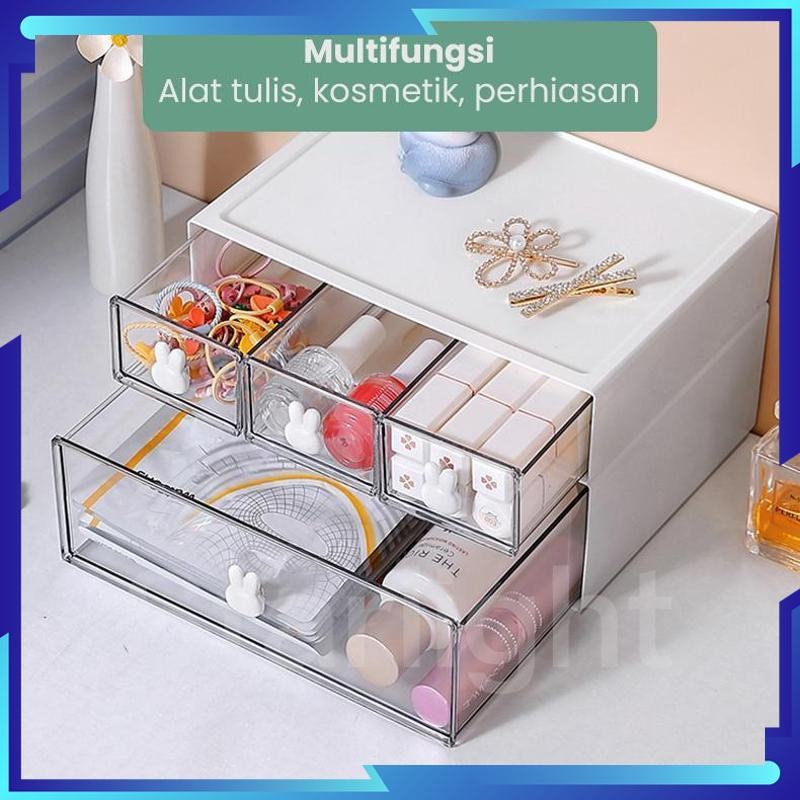 Terbaik Rak Meja Kelinci Laci Penyimpanan Susun Serbaguna Desktop Drawer Rak Alat Tulis Stationery K