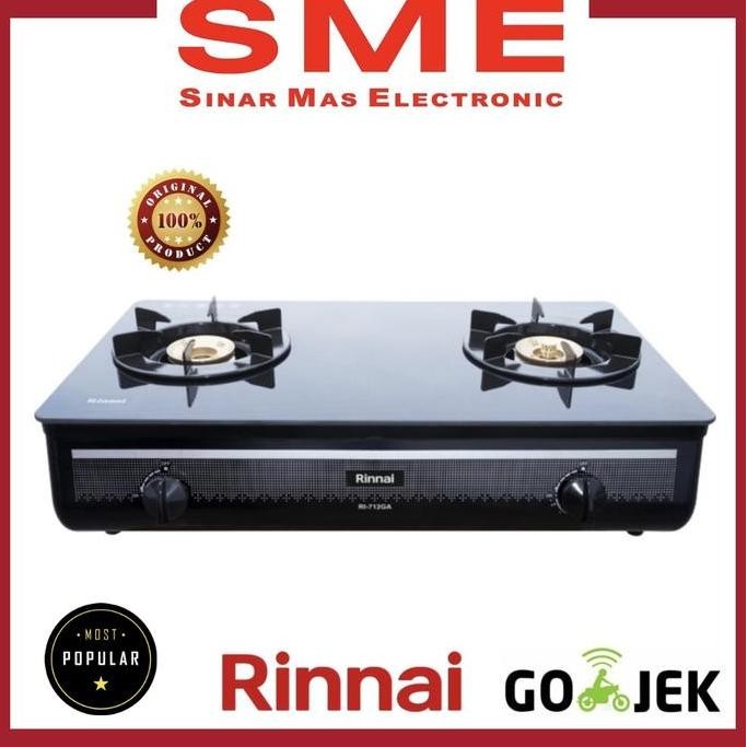 BEBAS ONGKIR - Kompor Gas 2 Tungku Rinnai KACA TEMPER