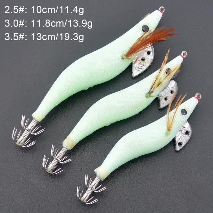 Termurah Umpan Pancing Cumi Cumi Luminous Udang Gid Squid Hook Shrimp Bait Lure Rd-67