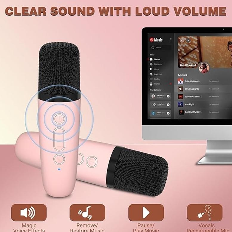 Terjangkau - CODSpeaker Microphone Karaoke Mini Portabel Bluetooth Speaker Microphone 2Mic 1 K1 Karo