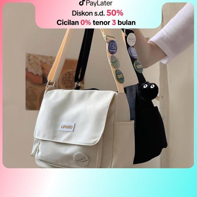 Ready COD Korea Tas Selempang Wanita Kain Tas Wanita Murah Tas Bahu Sekolah Cewek Lucu Korean Style 