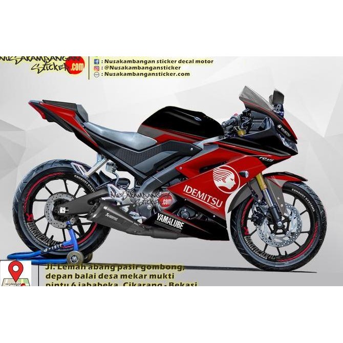 Decal R15 V3 VVA Livery Idemitsu Hitam Merah Motorcycle Original