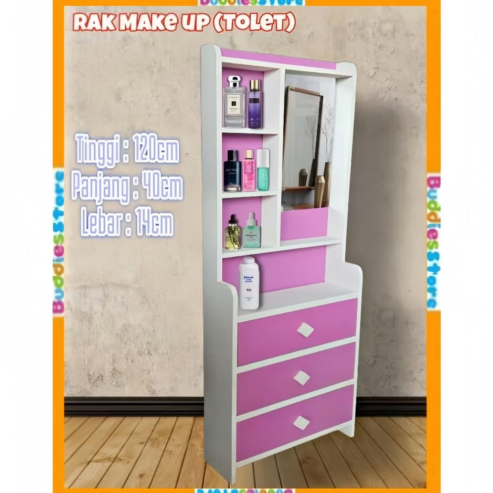 RAK MAKE UP TOLET MEJA RIAS LEMARI KOSMETIK KACA BJK BAHAN KAYU KUAT