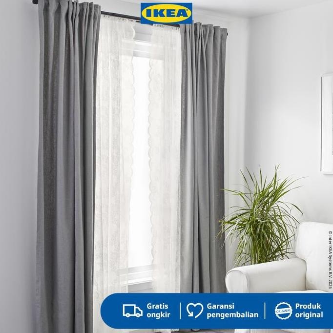 IKEA ALVINE Vitrase Putih Pudar 145x250cm
