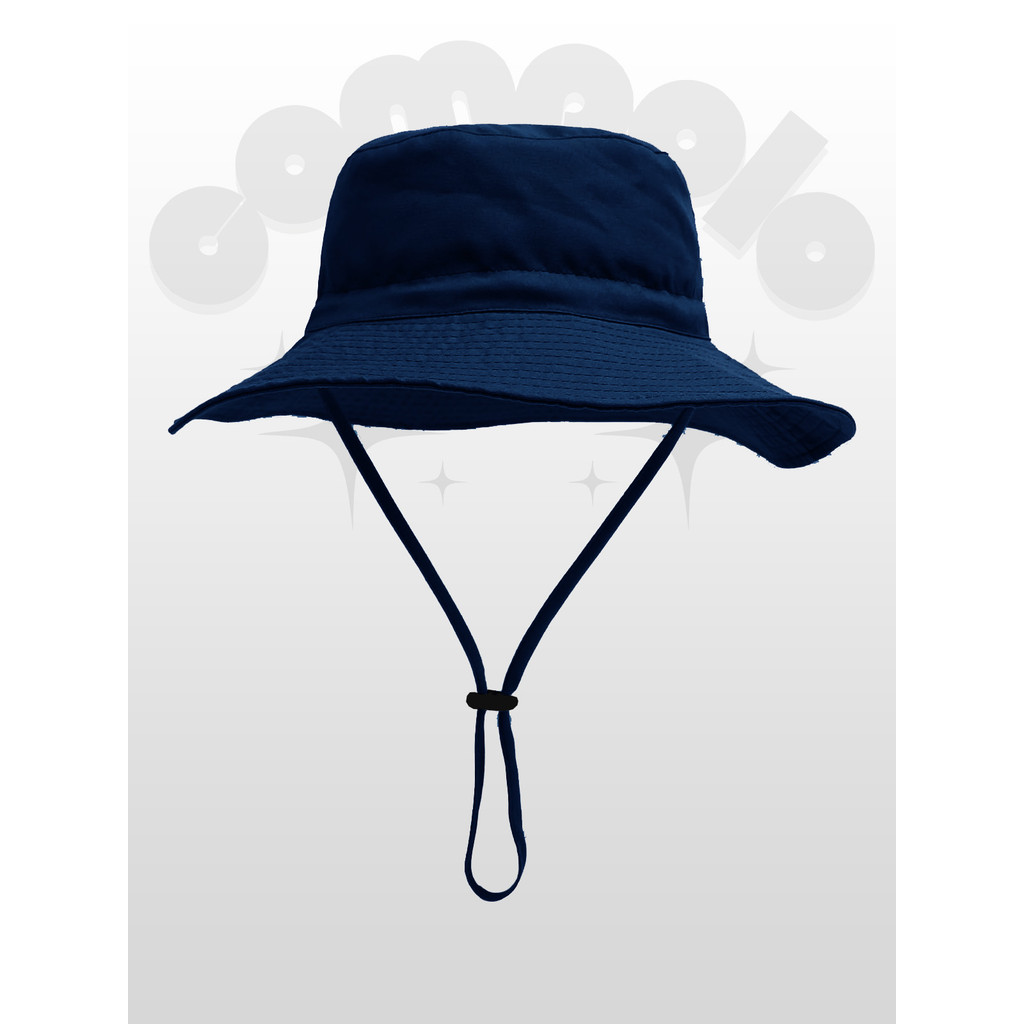 COMPOLOSTYLE TOPI BUCKET HAD POLOS | TOPI MANCING | TOPI GUNUNG | TOPI RIMBA UNISEX [ BIRU NAVY]