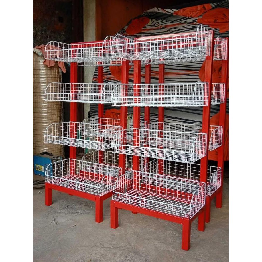 NEW - RAK Ciki/chiki/Rack Snack Rak besi 4susun Bahan tebal Ukuran PxLxT 52x30x120cm