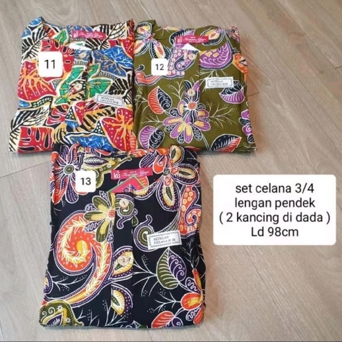 Setelan Celana 3/4 Merk Kencana Ungu Label Merah