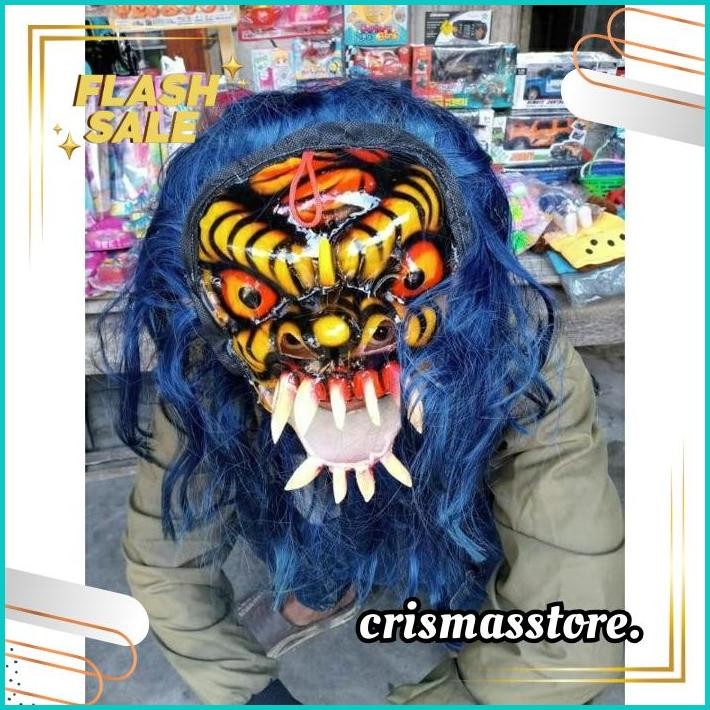 MURAH READY Topeng Buto Ijo / Topeng Gedruk Mika / Topeng Tradisional Gedruk Mika / Topeng Rampak Bu