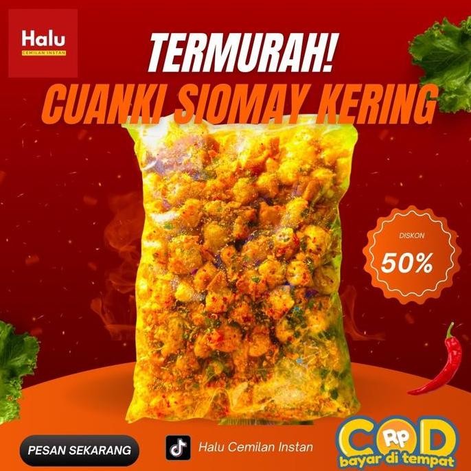 New 1kg Siomay Kering mini pedas daun jeruk / Makanan instan Siomay kering pedas 1kg Seblak