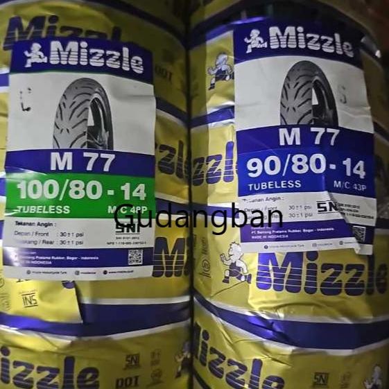( RING 14  ) M77  MIZZLE ~ CEK VARIAN uk 80 / 90 / 100 Ban Luar Motor MATIC TUBELESS FREE PENTIL