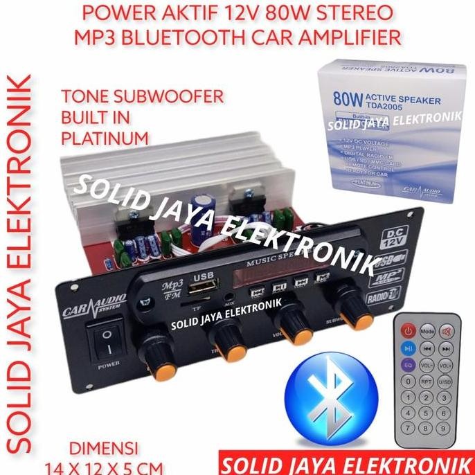 Kit Power Speaker Aktif 12V Dc 80W Tda2005 Aki Accu Mp3 Bt Bluetooth Mobil Car Amplifier Ampli Stere