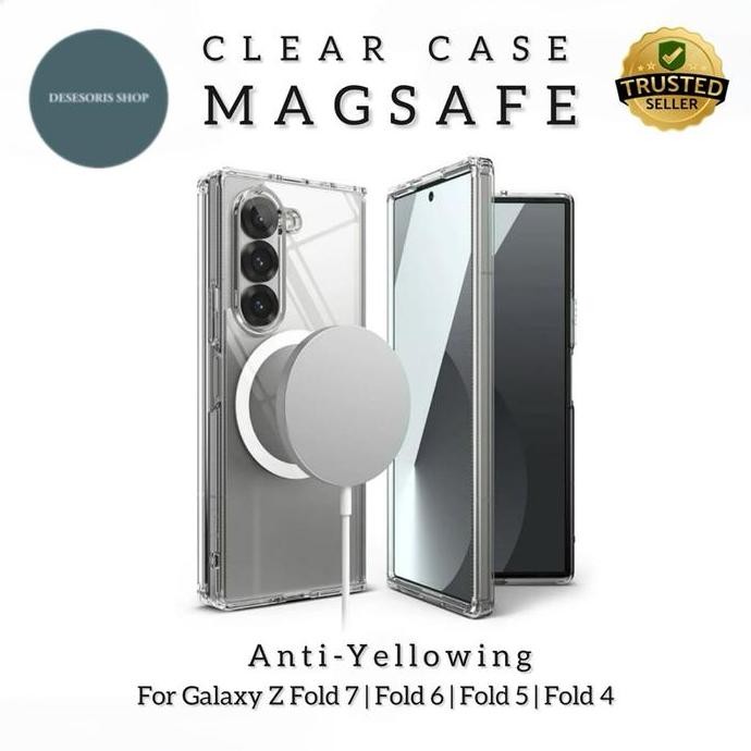 Clear Case Magnetic for Samsung Z Fold 7 / Fold 6 / Fold 5 / Fold 4 / Fold 3 Casing Cover Support Wi