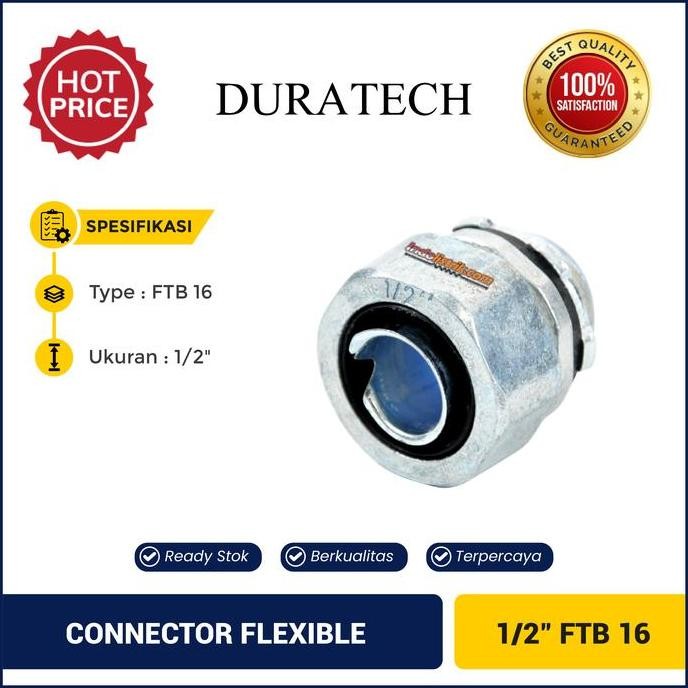 Connector Flexible Conduit Ke Box 1/2" Ftb 16 Duratech