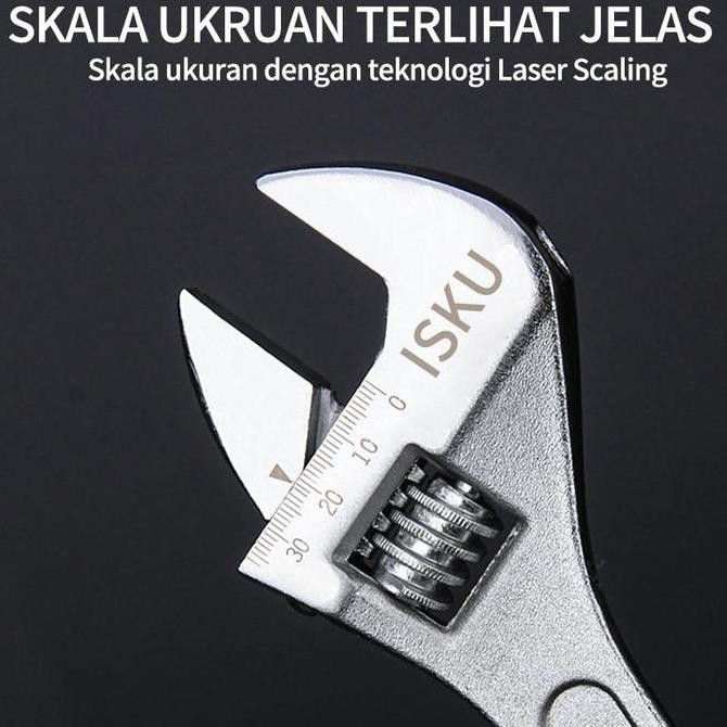 Isku Kunci Inggris 8"-12'' / Tools- Alat Perkakas Adjustable Wrench Logam