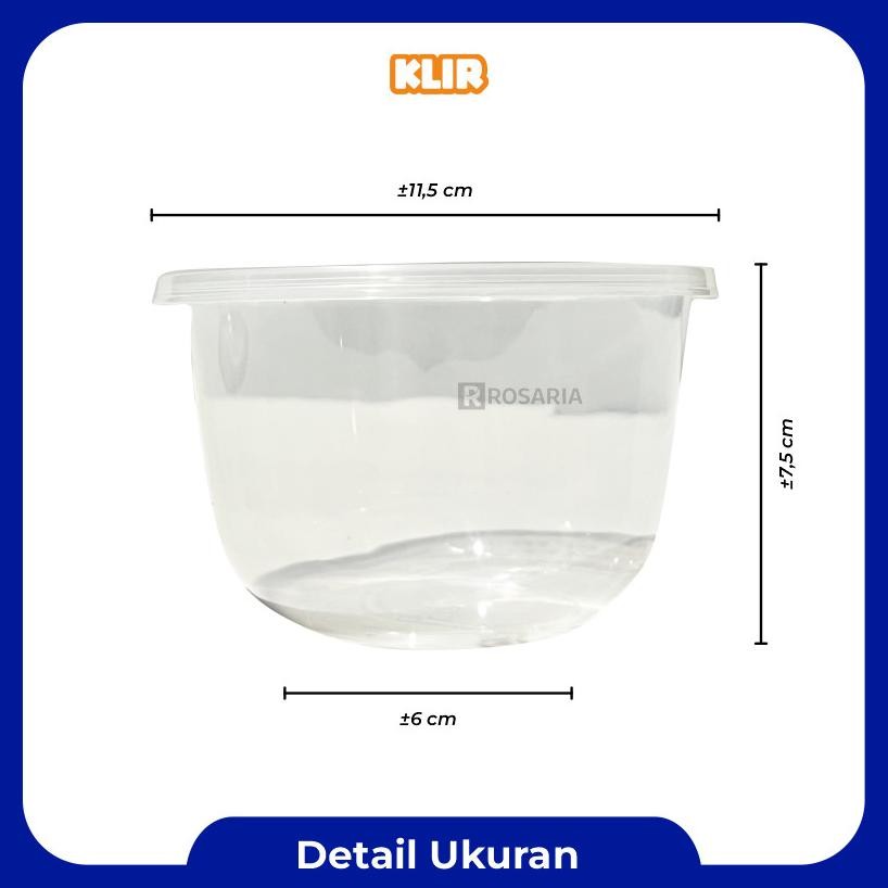 Thinwall Bowl 500 Ml Klir Mangkok Bulat Wadah Plastik Bening Food Container Baru