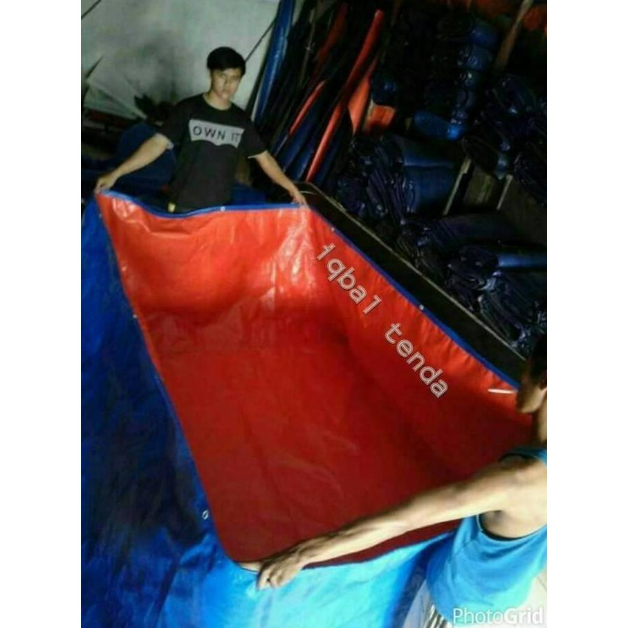 kolam terpal kotak ukuran 2x4x50