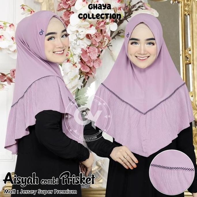 Promo Jilbab Instan Bergo Aisyah Combi Plisket Ghaya Hijab COD