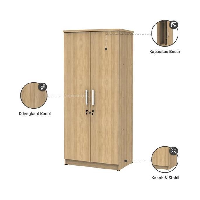 INFORMA RANA LEMARI PAKAIAN 2 PINTU - COKELAT MAPLE