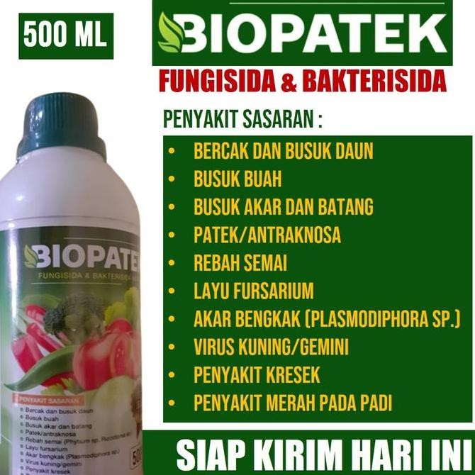 500ml BIOPATEK Obat Bercak Daun dan Busuk Buah, Busuk akar dan Batang, Patek/antraknosa, Layu fusari