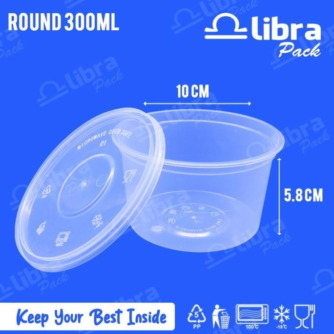 Premium 500 Pcs- Thinwal Mangkuk Datar Round 300ml Plastik Cup Puding Es Kepal Milo Mangkuk Promo