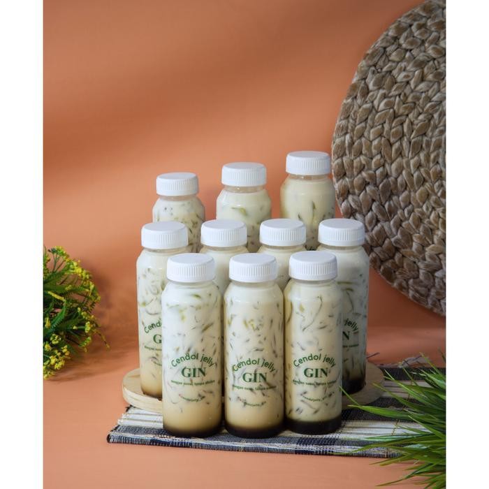 Cendol Jelly Gin 250 ml, Isi 10 - Cendol Jelly Tanpa Santan, Cendol Jelly Suji Pandan, Cendol Susu, 
