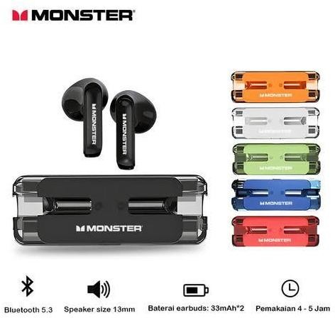 Monster Xkt08 Wireless Bluetooth Earphone Earbuds Headset