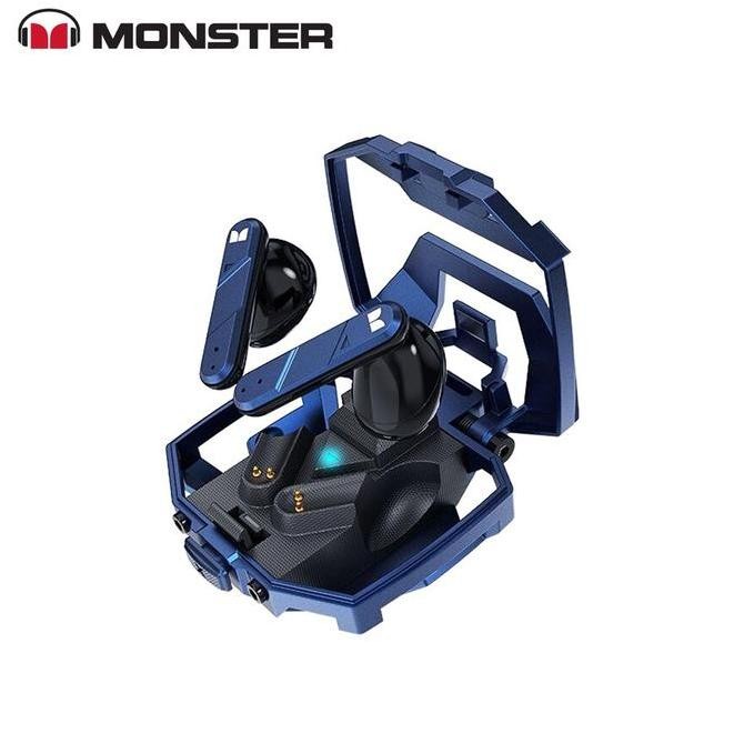 Monster Xkt09 Wireless Bluetooth Earphone Headset Earbuds Tws Gaming Hifi Stereo Bass  Earphones Hea