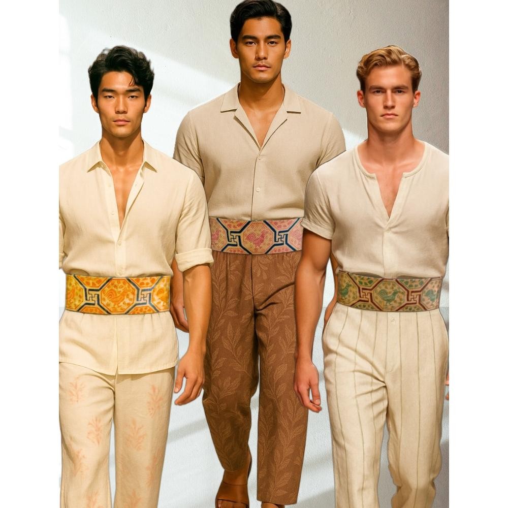 KOINOBORI Infinity Angkin Ayam Obi For Men Batik X Lurik Ikat Pinggang Pria