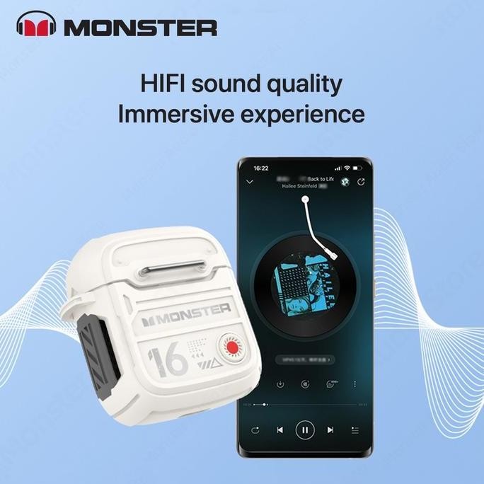 Monster Xkt16 Bluetooth Headset Earbuds Wireless Earphone Tws Earphone Wireless