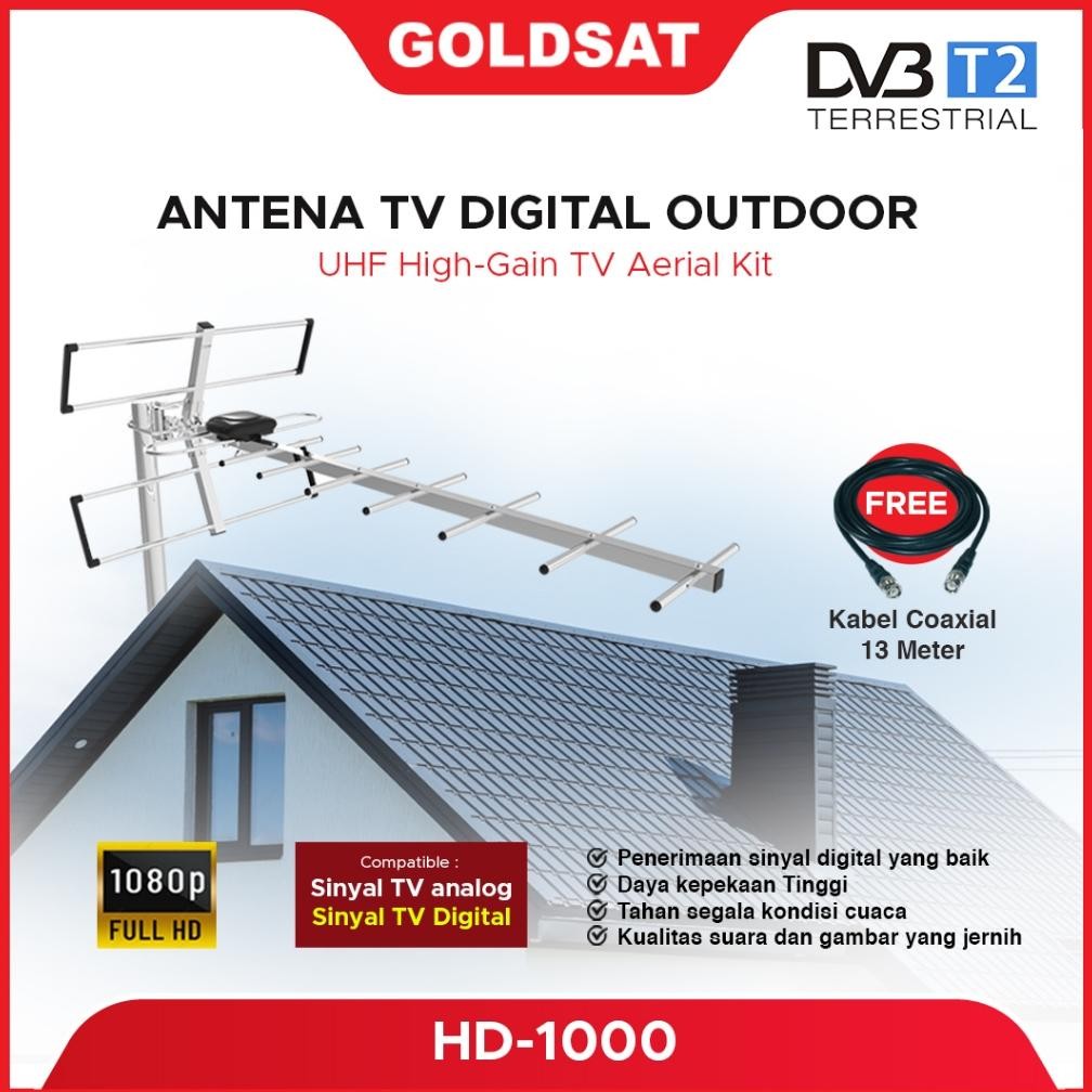 Antena TV Digital Outdoor GOLDSAT HD-1000 / Antena TV Luar