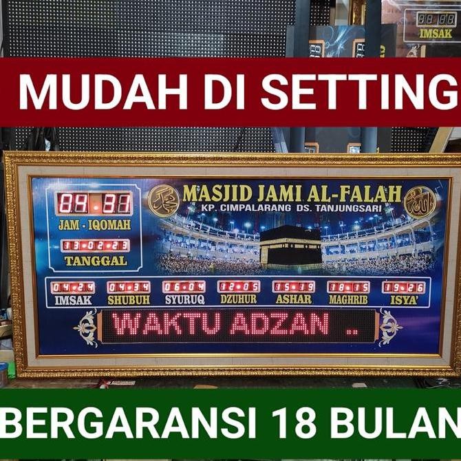 jam sholat digital masjid ukuran 50 cm x 100 cm