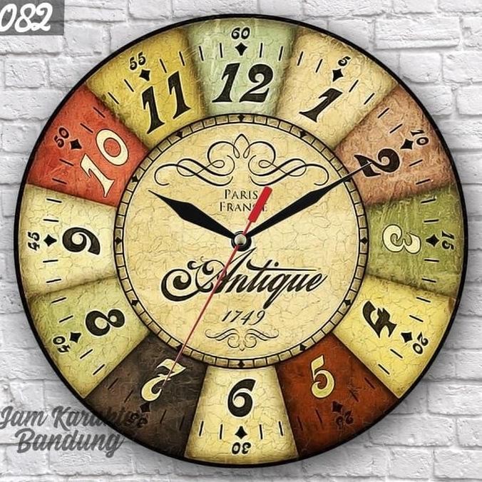 082 Jam Dinding Unik Vintage Paris France Antik