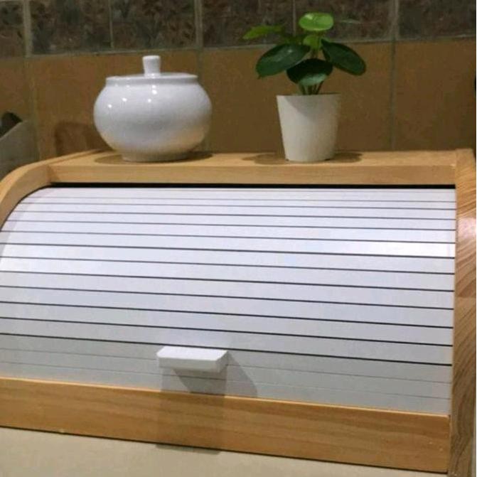 bread box/tempat penyimpanan roti serbaguna Kayu