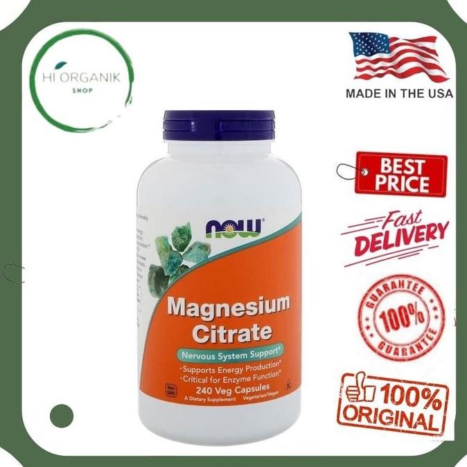 Now Foods Magnesium Citrate 240 Veg Caps / Now Food Magnesium Citrate Original