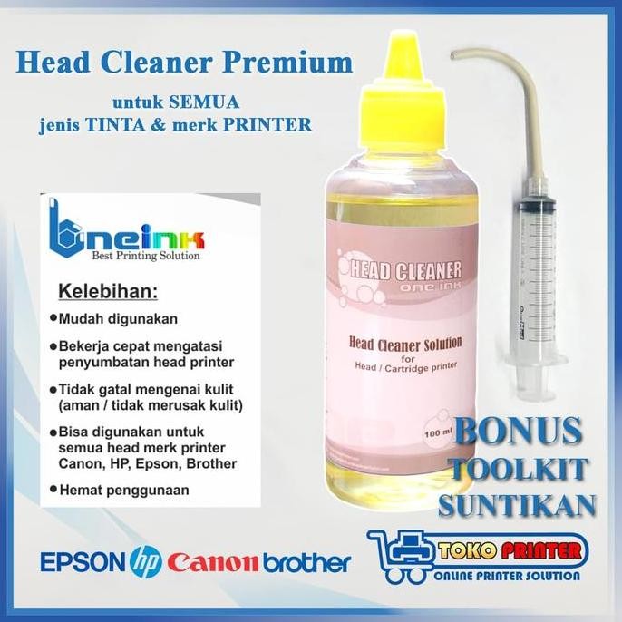 DF347>> Head Cleaner Premium ONE ink 100ml untuk cartridge tersumbat