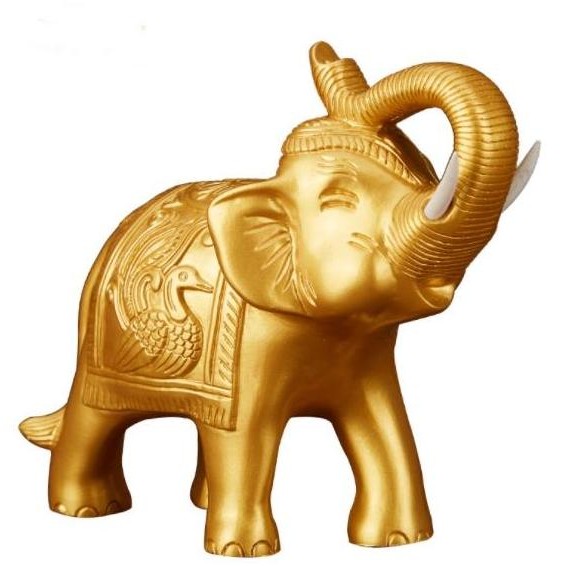 fengshui Patung Gajah Emas - lambang keberuntungan