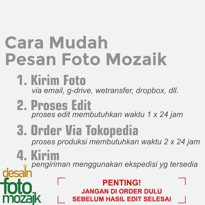 Edit Foto Mozaik dengan Frame Block Poster ukuran 12R dll.