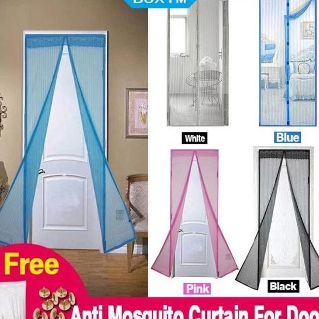 Tirai Pintu Magnet Kawat Nyamuk Magic Net Polos Tirai Anti Nyamuk