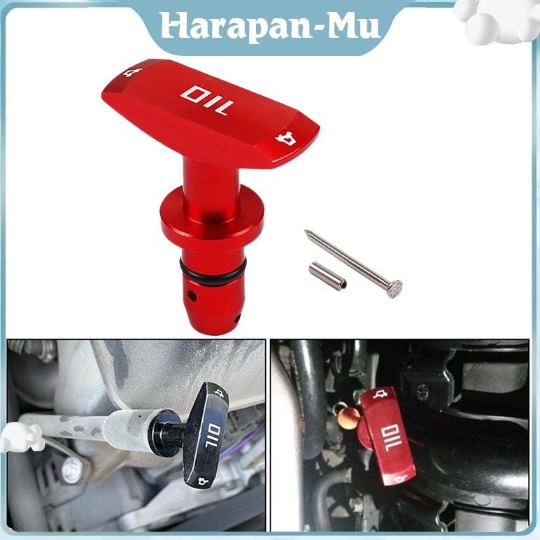 UGNDA Dipstick Oli Mesin Mobil Universal Bahan Aluminum Warna Merah  Dipstick Handle Tarik Oli Mesin