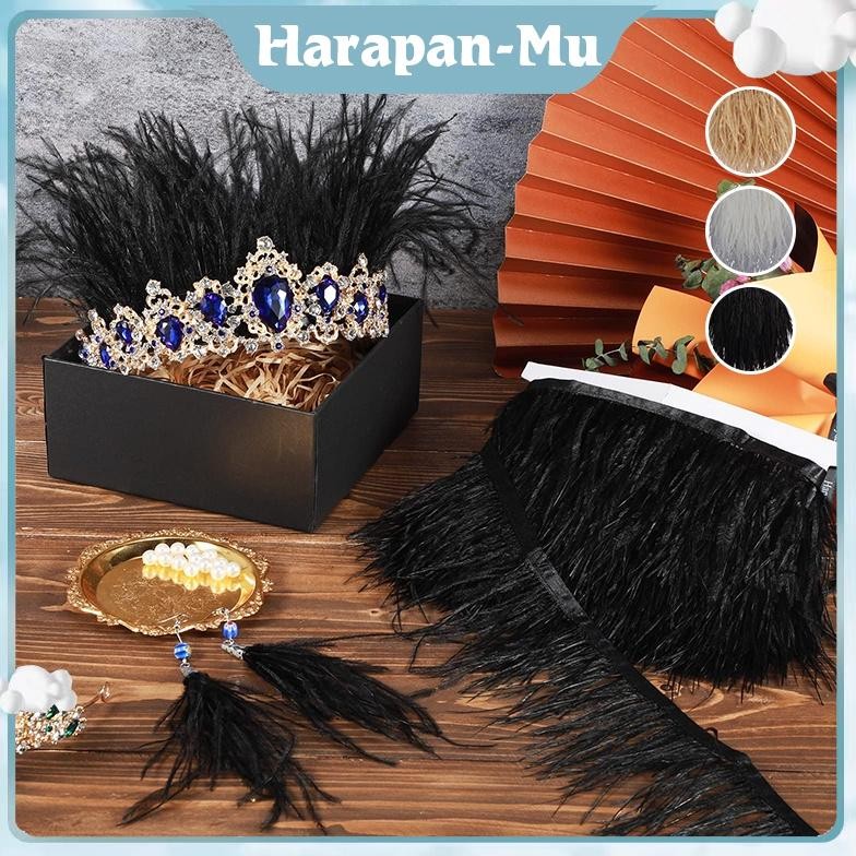 UGNDA 1 Meter Bulu Ostrich Bulu Ostrich Mewah Feather Pendek Ostrich Fur Peryard Bulu Ostrich Tebal