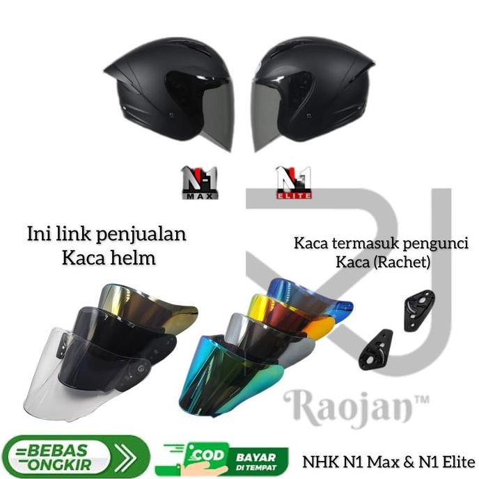 Kaca helm Flat / Datar NHK N1 Max Visor helm NHK N1 Elite