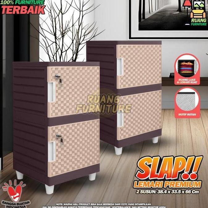 COD Lemari Plastik 1 Pintu Susun 2 Kunci Kingdom Slap Lemari Pakaian Minimalis Lemari Pintu Tahan La