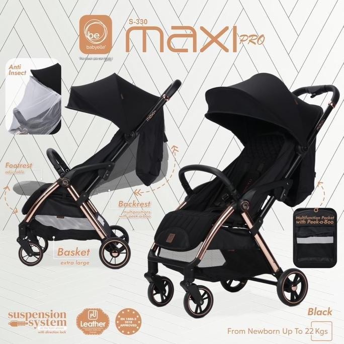 Stroller Baby Elle / Babyelle Maxi Pro S-330 Rose Gold/ Cabin Size