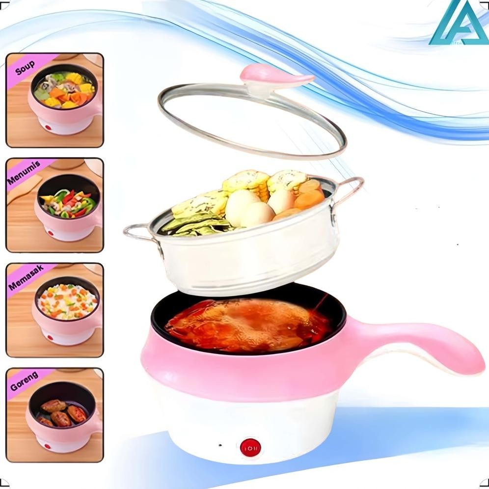 Panci Listrik Kompor Listrik Mini 1.2L Kompor Listrik Pelapis Anti Lengket Multifungsi Asrama panci 