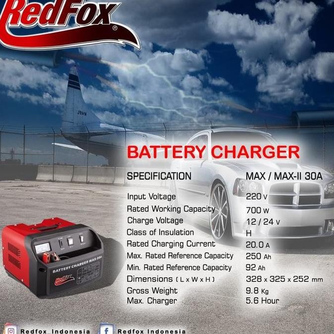 Battery Charger Accu Charger Aki Max-30A Redfox